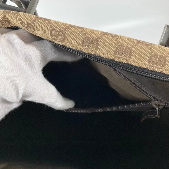 Auth GUCCI 012・0383・06 Shoulder Bag Bag GG Duffle Bag GGCanvas/Leather Beige... - Picture 2 of 16